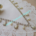 Crystal& Pearl Single Row Rhinestone Chain